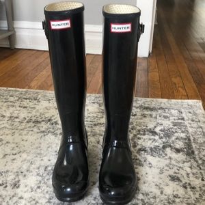 Tall Black Hunter Boots Size 8